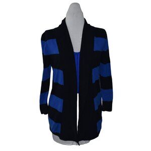 Hollister Sweater Cardigan and Tank Top Womens Juniors M Blue Black Striped